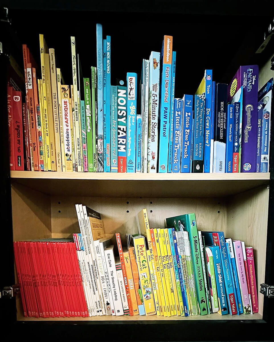 Carefully preserved family heirloom books and memory items on shelves during a Lifelystyle senior downsizing engagement in Henderson, Las Vegas — every meaningful piece honored and documented