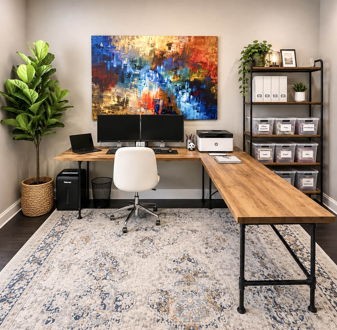Professionally organized luxury work desk by Lifelystyle for Las Vegas attorneys, CPAs, and executives — confidential, discrete office organization